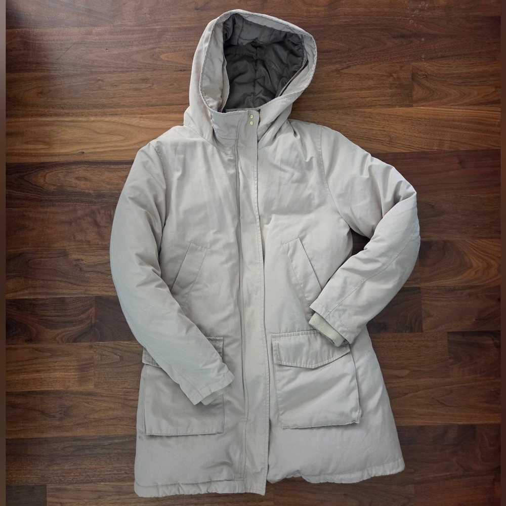 Baleno Light Beige Hooded Puffer Coat Size Medium